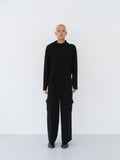 (EQUILIBRIUM) (UNISEX) ETHAN CASHMERE WOOL HOODIE KNIT (BLACK)