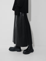 TABITHA LONG ECO LEATHER SKIRT (BLACK)