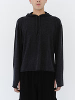 (EQUILIBRIUM) (UNISEX) ETHAN CASHMERE WOOL HOODIE KNIT (CHARCOAL)