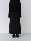 (PRE-ORDER) PETER PADDED WRAP SKIRT (BLACK)