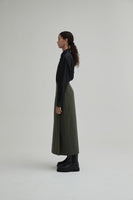 PETER WOOL WRAP SKIRT (KHAKI)