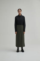 PETER WOOL WRAP SKIRT (KHAKI)