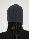 DOBBY RIBBED CASHMERE BEANIE WITH BUTTON (5 COLORS)