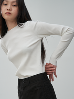 OLIVER RIBBED LONG-SLEEVE (WHITE)