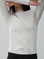 OLIVER RIBBED LONG-SLEEVE (WHITE)