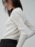 OLIVER RIBBED LONG-SLEEVE (WHITE)