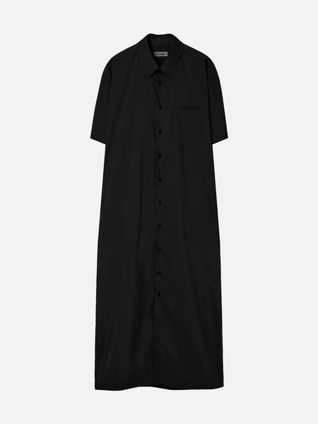 SHORT-SLEEVE PETER SHIRT DRESS (BLACK)