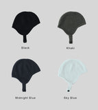 DOBBY RIBBED CASHMERE BEANIE WITH BUTTON (5 COLORS)